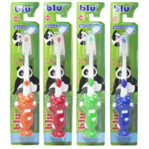 Escova Dental Infantil C/12 BLU Ref. BL-6694 Para Higiene Bucal Infantil Diária Colorida