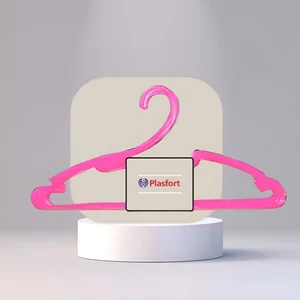 Cabide Vintage Rosa Transparente Kit 3 Unidades PA 109 PlasFort