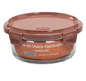 Pote de Vidro Hermético Redondo com Tampa de Silicone 930ML CV-245