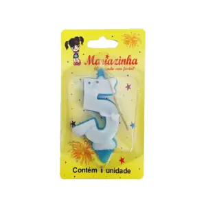 Mariazinha Vela Sorriso Nº 5 Azul C/10 – Vela Decorativa para Festas e Aniversários