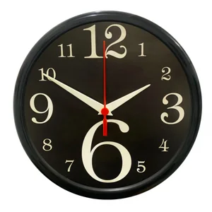 RELÓGIO NUMERAL PRETO-PTO