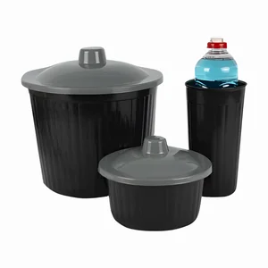 Kit Pia 3 Pçs Preto Chilincado PlasMotta Ref. 94