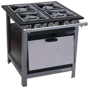 Fogão 4 Bocas Baixa Pressão M18LX Com 1 Forno METALMAQ