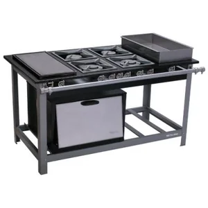 Fogão 4 Bocas Com Banho Maria e Chapa Baixa Pressão M26S2000SF Sem Forn METALMAQ
