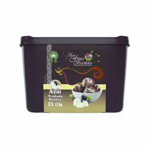 Pote 2 litros – 1,7 kg Açaí Trufado Branco C/4 un Fruta Brasileira