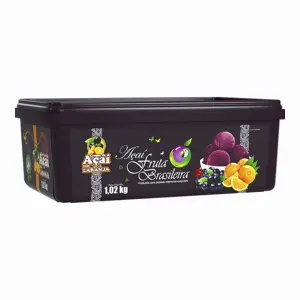 Pote 1,02 kg Açaí Laranja C/4 un Fruta Brasileira