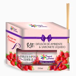 Kit Refil Difusor E Sabonete Líquido Morango 250ml