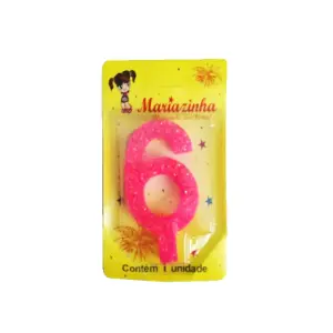 Mariazinha Vela Super Brilho Nº 6 Rosa C/10 – Vela Decorativa para Festas e Aniversários
