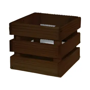 Cachepô Quadrado Marrom de Ripa Pote 20 Ref. 100038 - Elis Artesanatos