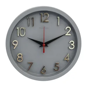 Relogio de Parede 3D Sigma Dourado Cinza Plashome