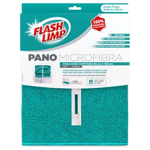 Pano Microfibra para Chão com Furo 80 cm x 100 cm Flash Limp