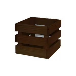 Cachepô Quadrado Marrom de Ripa Pote 15 Ref. 100037 - Elis Artesanatos