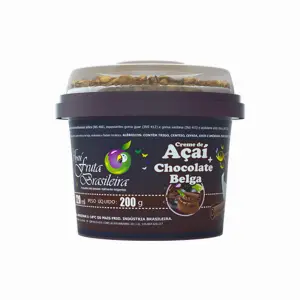 Pote 220 ml – 200 g Açaí com Chocolate Belga C/12 un Fruta Brasileira