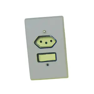 Conjunto 1 Simples + Tomada Retangular com PI. Cinza Ref. 164 Prolar