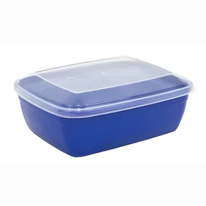 Pote Retangular 1,3L Color Tampa Transparente PlasMotta Ref. 27