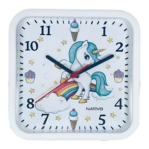 Relógio de Parede Unicornio Quadrado - Nativo